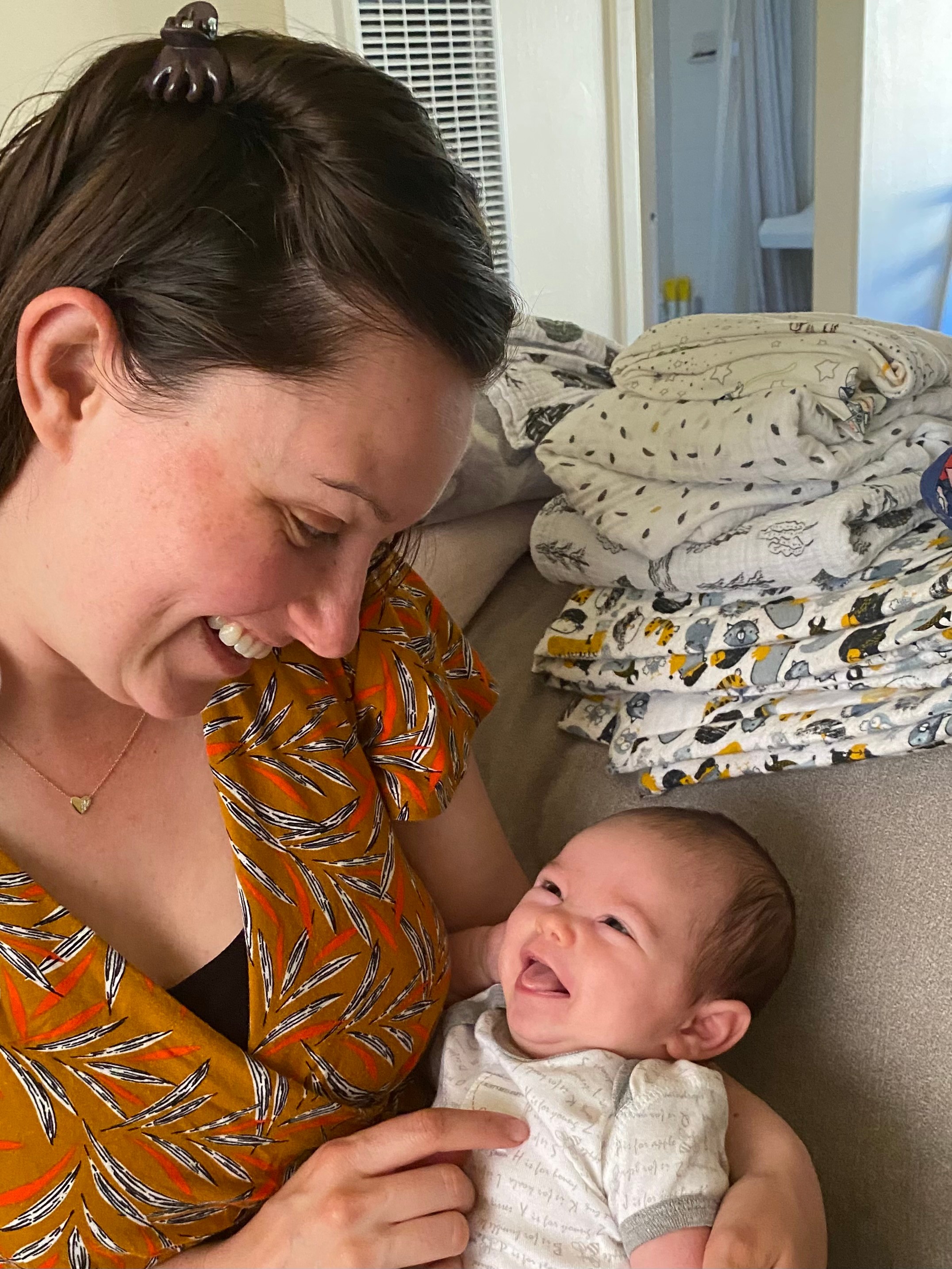 image of mommy with baby smiling at eachother